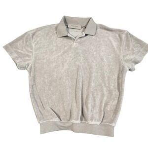 Fear of God Essentials Kids Short-Sleeve Velour Terry Polo 'Seal' Size 4/5